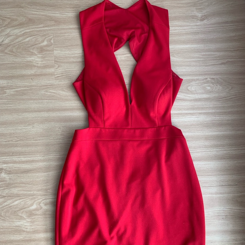Red Aidan Mattox Cocktail Dress Size 10